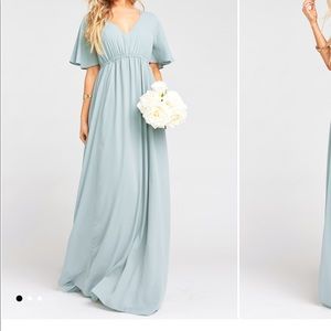 Show Me Your Mumu Emily Empire Dress - Steel Blue